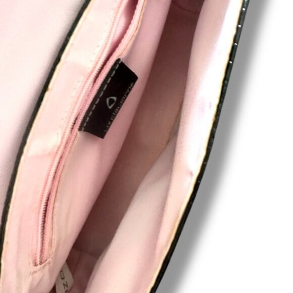 Y2K Liz Claiborne Black Crocodile Embossed Faux Leather Purse Shoulder Bag - Picture 9 of 16